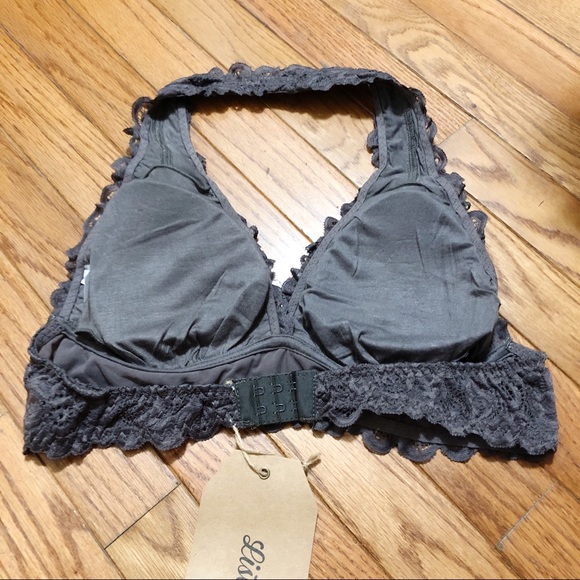 LAST ONE!! SIZE MEDIUM Halter Bralette in Charcoal - Picture 3 of 3